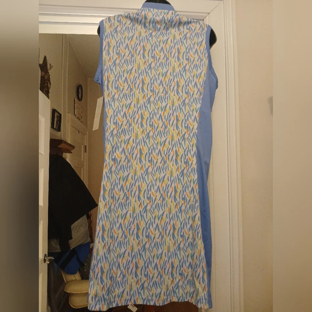 Bermunda Sands Dress Athleisure Golf Sz. M Sleeveless 1/4 Zip Amity Periwinkle - Picture 2 of 9